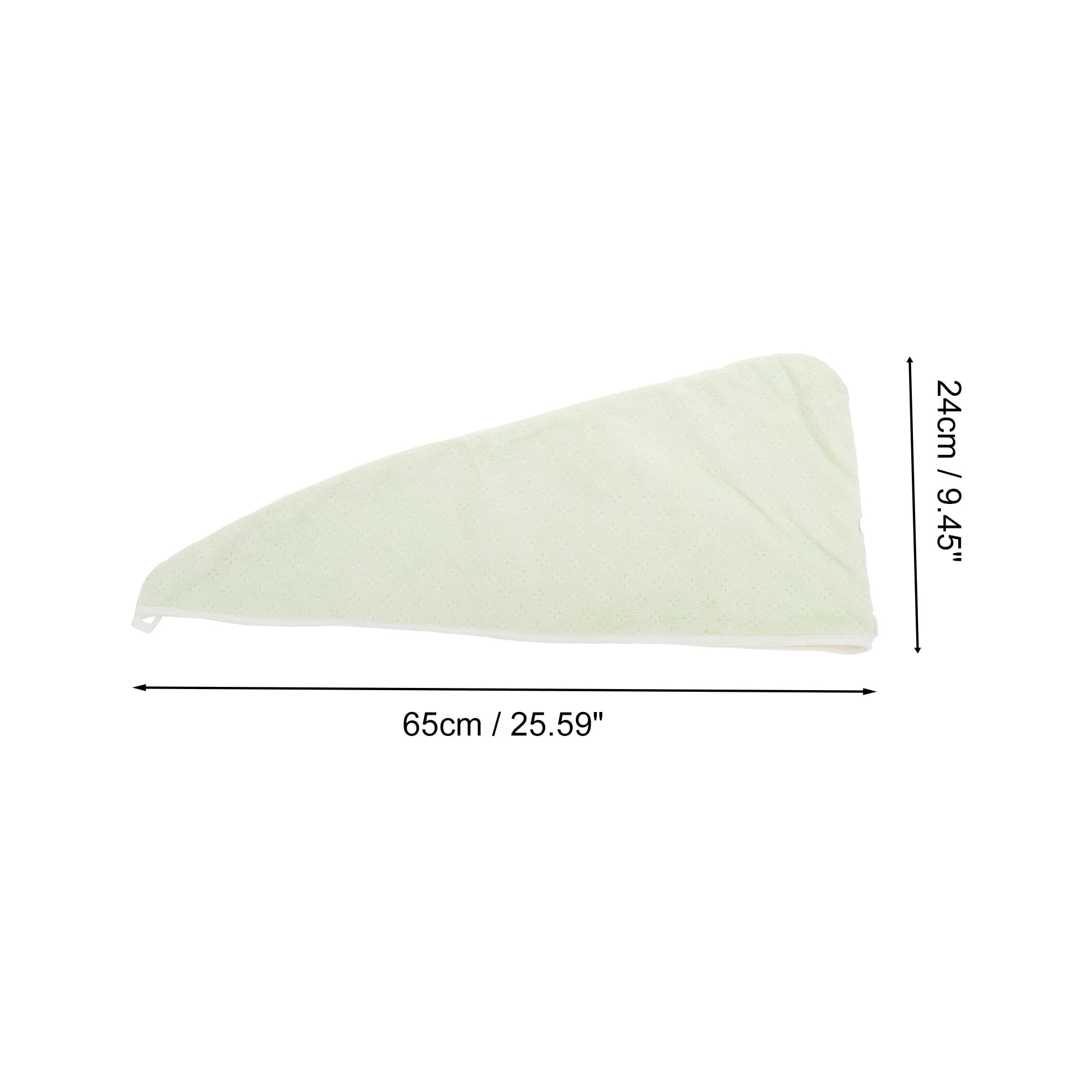 Unique Bargains 1pc Water-absorbent Two Colors Hair Towel 9.45"x 25.59" Green, White