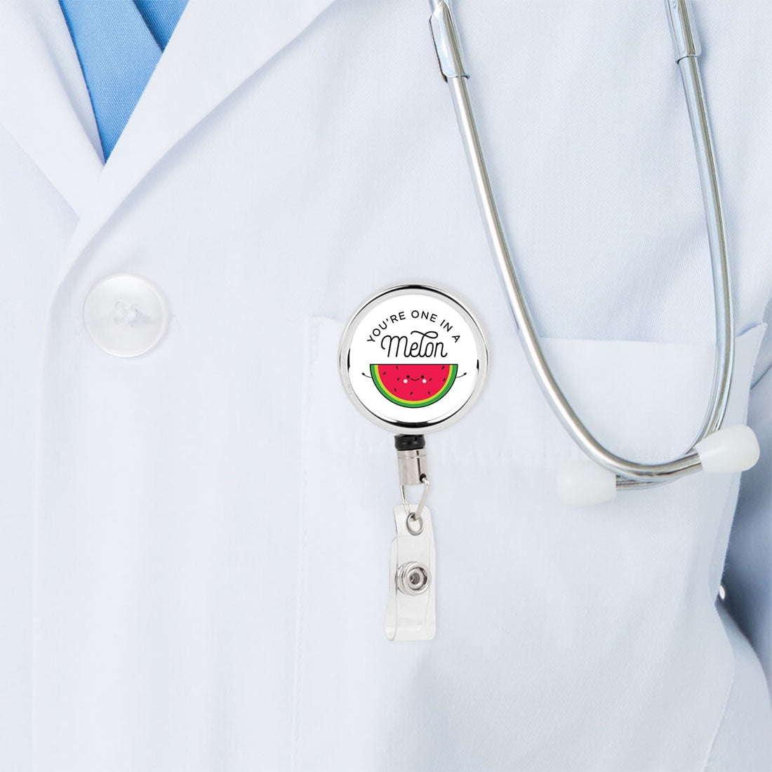 Koyal Wholesale Retractable Badge Reel Holder With Clip, You're One I A Melon, Funny Food Pun Anime