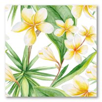 Designart ' Yellow Flowers and Tropical Foliage X ' Traditional Canvas Wall Art Print