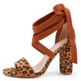 thumbnail image 2 of Dellytop Womens Lace Up Chunky Ankle Strappy Pumps High Heels Sandals, 2 of 3