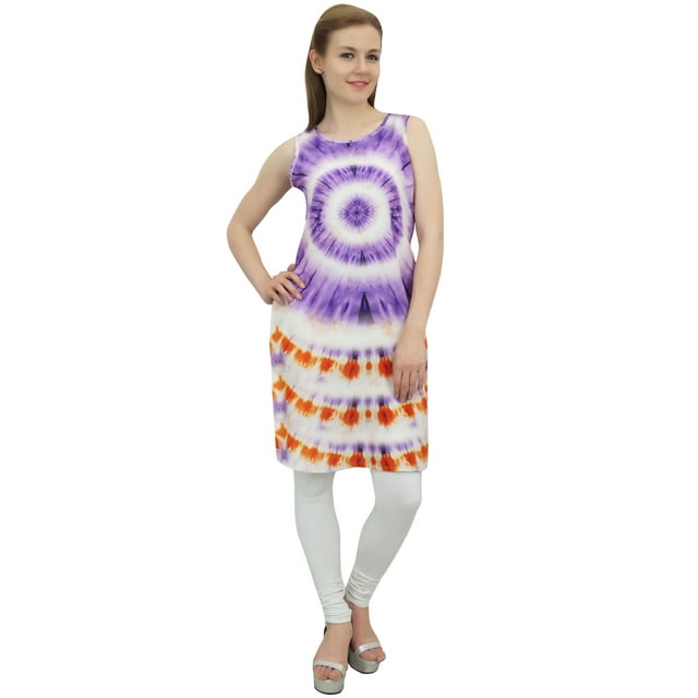 Bimba Tunique Kurta Kurti Multicolore en Rayonne Imprimée pour Femme Tenue Ethnique Décontractée - 22