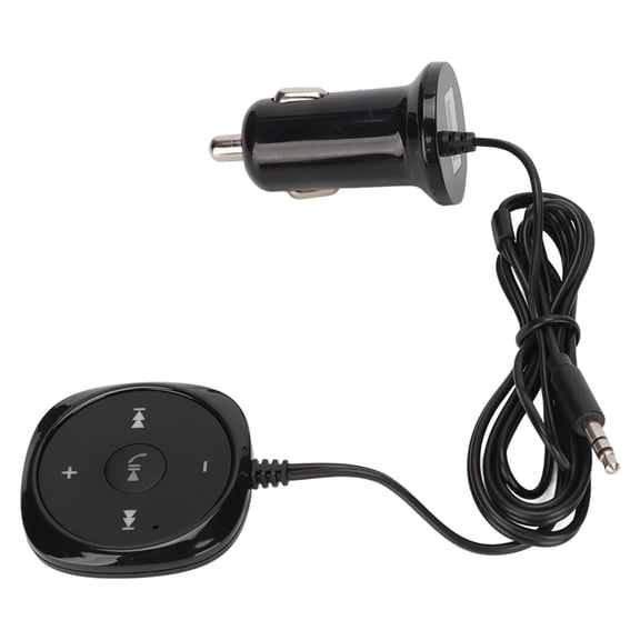 Receptor de audio Bluetooth 5.0 para automóvil, llamadas manos libres, puerto de carga USB de 5 V y 2,1 A para automóviles con entrada auxiliar de 3,5 mm