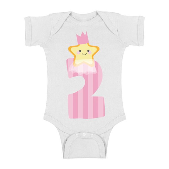 Awkward Styles 2nd Birthday Girl Baby Bodysuit Little Star Romper