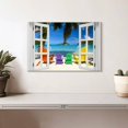 thumbnail image 2 of Elephant Stock Window To Vibrant Beach Wall Art - Horizontal Canvas Wall Art - Living Room Wall Decor - Beach Canvas - Blue And Orange Decor - 12" x 8", 2 of 8