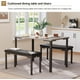 thumbnail image 5 of Juego Pequeño de Mesa de Comedor de 43.3" para 4 Personas - 3 Piezas con 2 Bancos Tapizados, Set Ahorra Espacio para Apartamentos, 5 of 7