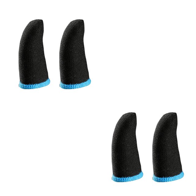maskred 2 Pcs Gaming Sweat-proof Gloves Touch Screen Sleeves Breathable Non-scratch Fingertips Cover Portable for Smartphone Black Blue 2Set