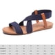 thumbnail image 2 of Sandalias Mujer Elástica Plana Elegante Correa Cruzada para Viajes Al Aire Libre (42) Azul, 2 of 6
