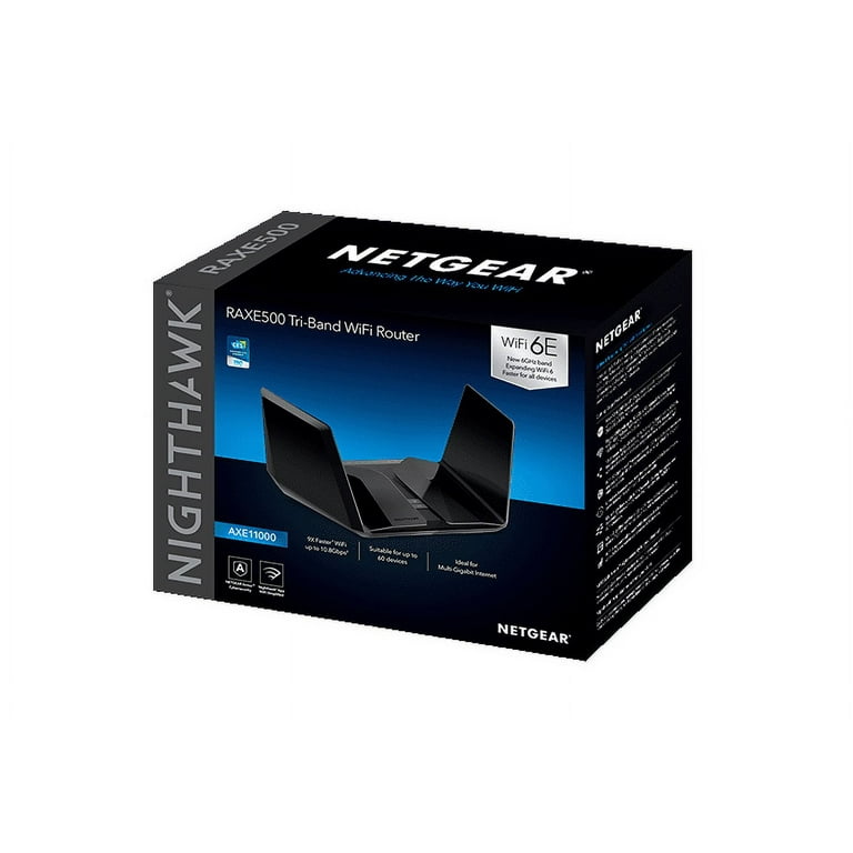 NETGEAR Nighthawk RAXE500 Tri-Band WiFi 6E Router, High NETGEAR Nighthawk RAXE500 Tri-Band WiFi 6E Router, High