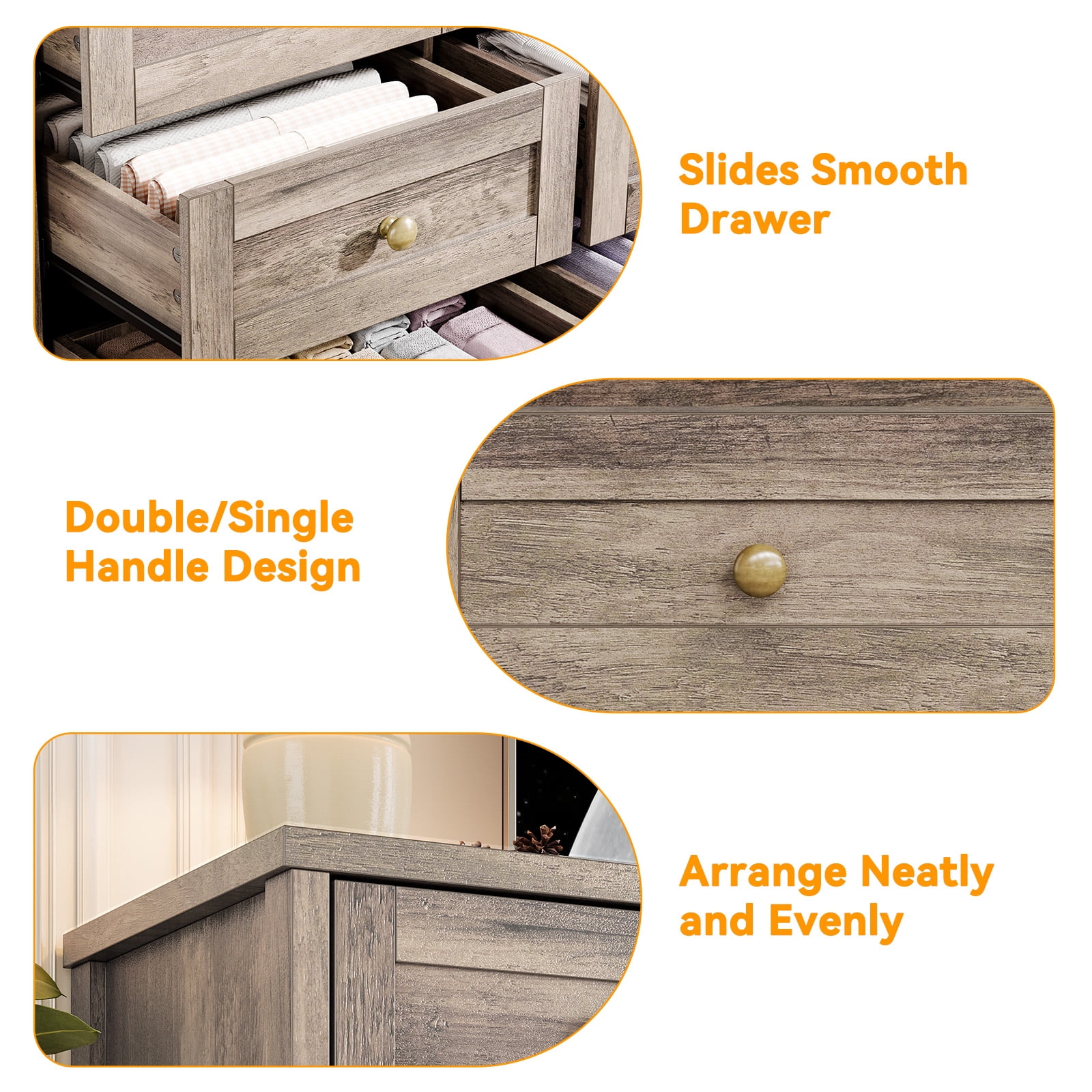 12-Drawer Wood Dresser for Bedroom - 65" Wide Modern Chest of Drawers with Soft-Close Glides,Wood TV Stand for Living Room & Hallway Storage