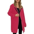 thumbnail image 3 of Tiijoy Women's Hooded Zip Up Long Jacket Solid Color Casual Coat Outerwear with Pockets, 3 of 7