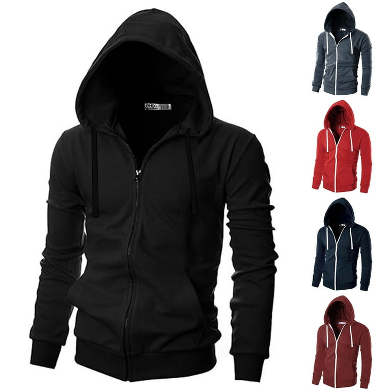 Slim fit black hoodie mens new arrivals