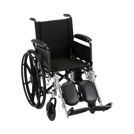 Nova MedicalProducts Healthcare 16" Lightweight Wheelchair with Full Arms and Elevating Leg Rests