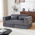 thumbnail image 1 of UTILIA Sofá Cama Plegable para Sala y Dormitorio, Sillón Cama de Piso Convertible con Tela de Pana Suave, Base Antideslizante, Estructura Externa de Acero Inoxidable y Espuma de Densidad, Gris Oscuro, 1 of 1