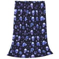 thumbnail image 2 of Pofeuu Skull flower leaf purple Print Ultra-Soft Micro Fleece Blanket,for Bed Or Sofa,All Season Throw Blankets Flannel Blanket-80"x60", 2 of 7
