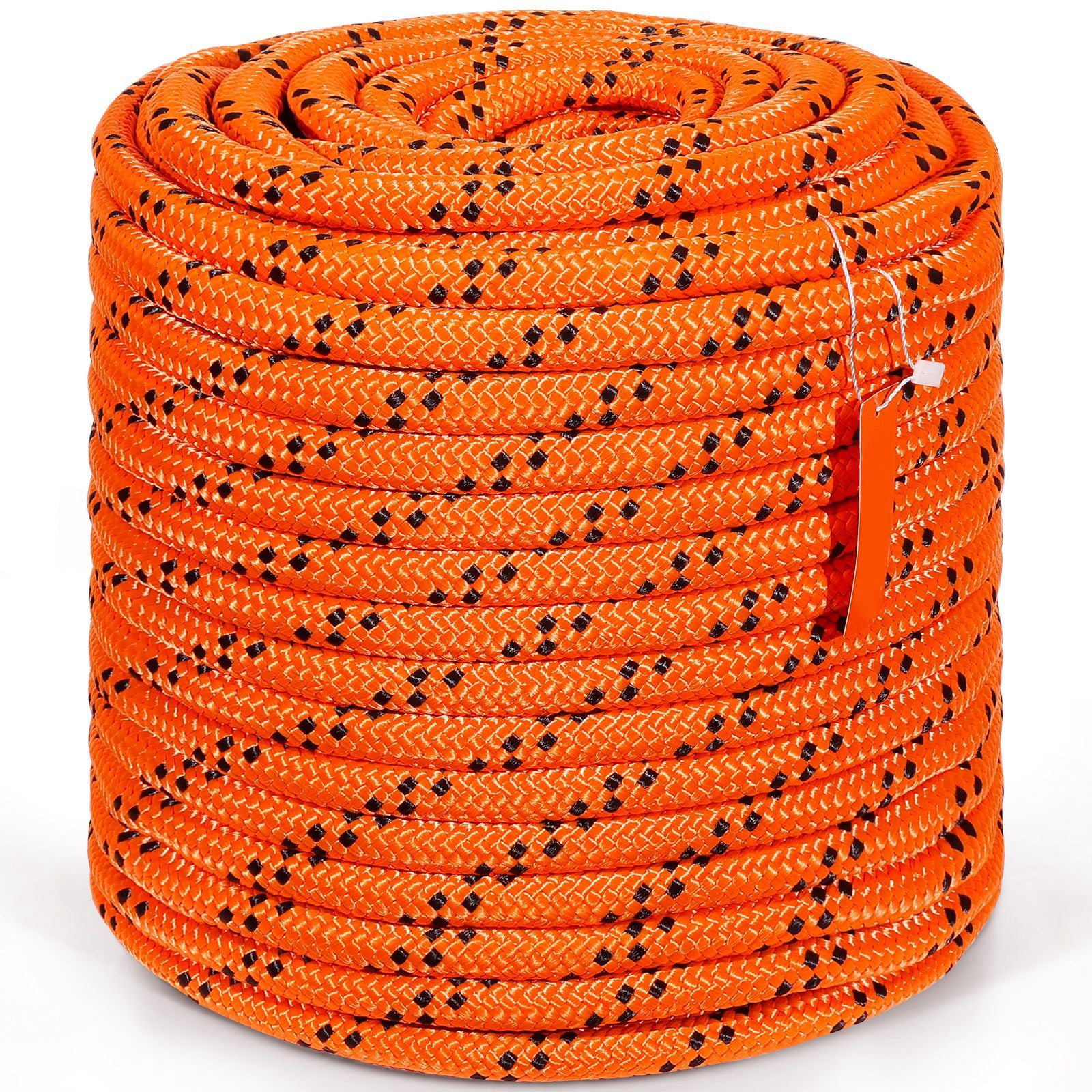 Double Braided Polyester Rope 3/4 in x 220 ft 24 Strands 12700 LBS Breaking Strength Outdoor Arborist Rigging Rope for Rock Hiking Camping Swing Rappelling Rescue