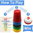 thumbnail image 5 of WOBOX Speed Stacking Cups Game Set - Family Interactive Quick Cups with Cards & Bell, Educational Party Game for Kids & Adults, Color Matching Stacking Toy, 5 of 7