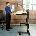 thumbnail image 3 of Versadesk Electric Standing Desk Converter - Split-Level Surface, Push-Button Height Adjustable, USB & USB-C Ports, Home & Office, | Bamboo, (36 x 30), 3 of 6
