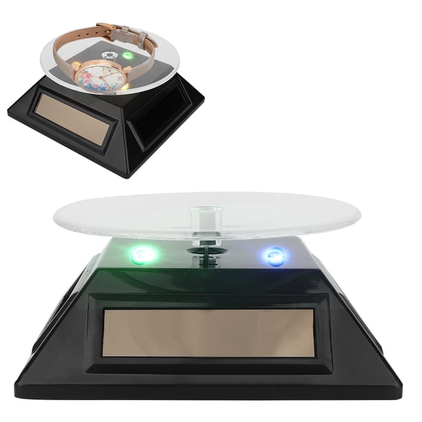 Soporte de exhibición ANGGREK con energía solar plataforma giratoria luz LED duradera para joyerías