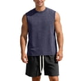 thumbnail image 1 of Men's Suit Set for Spring Summer Lightweight Breathable Vest and Relaxed Shorts Ensemble for Casual Daily Wear, 1 of 4