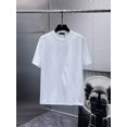 thumbnail image 3 of Camiseta de manga corta de algodón puro con letras de metal D c para hombre, sencilla, de talla grande, con cuello redondo y holgada, 3 of 5