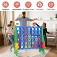 thumbnail image 3 of N1keft Oversized 4-to-score,Jumbo 4 in-a-row connect game Carry Bag Included,48”Giant connect game set for Adults with Drink holder,44 rings for kids,Blue+Green, 3 of 5