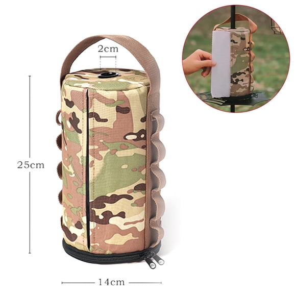 Outdoor Wet Tissue Box Canvas Paper Towel Wipes Dispenser Hanging Bag Portable Tissue Bag for Camping Hiking Picnic Backpack Tissue Box 07