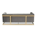 thumbnail image 5 of Pemberly Row 17.3" Modern Velvet Fabric Upholstered Sofa in Gray/Gold, 5 of 10