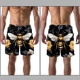thumbnail image 3 of luoweisi Men's Beach Shorts Quick Dry Swim Trunks with Mesh Lining Bee S, 3 of 5