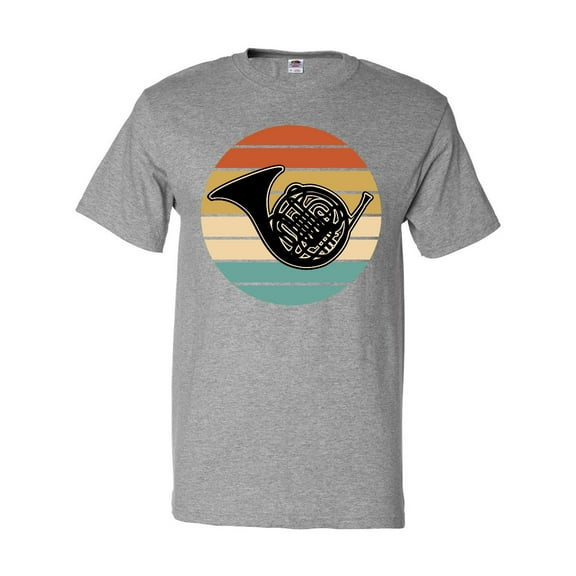 Inktastic French Horn Retro Music Sunset T-Shirt