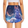 thumbnail image 2 of Lsque Cloud Cute Rabbit Printed Women's Running Shorts with Liner Pockets,Elastic Quick Dry Workout Athletic Gym Yoga Shorts,Womens High Waist Shorts-, 2 of 9