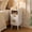 White-1pc, variant on 26.4" Tall Narrow Nightstand Set of 1, 9.8" Wide Fluted End Table with 2 Drawer & Open Shelf, Wood Night Stand with Rounded Corner, Slim Side Table for Bedroom, Living Room, Walnut