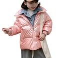 thumbnail image 2 of Toddler Boys Girls Metallic Winter Coat Warm Heavyweight Hooded Puffer Jacket Insulated Shiny Down Coat Padded Outwear, 2 of 9