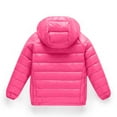thumbnail image 5 of fnnxnal Juniors 6-7T Cotton Padded Jacket - Hooded Full Zip, Pink Warm Lightweight Coat, Affordable for Mild Winter, 5 of 7