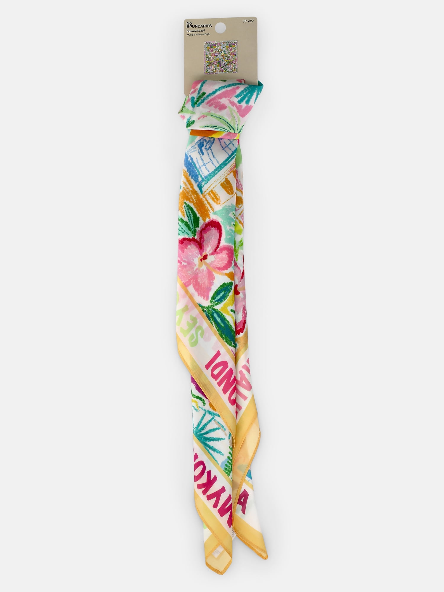 No Boundaries Printed Square Scarf, Women’s