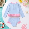 thumbnail image 4 of Younger Tree Baby Girl Swimsuit Long Sleeve Rash Guard Top Bikini Swimwear 2 Piece Set for 2-3T, 4 of 8