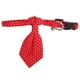 thumbnail image 1 of Collar de perro con lunares, corbata roja, lazo, algodón, accesorios ajustables para mascotas con campana, 1 of 8
