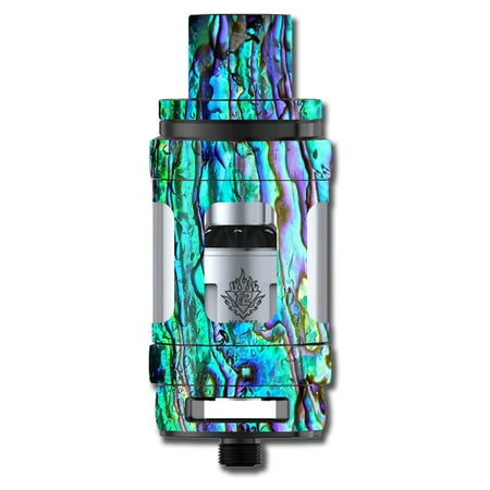 Skin Decal For Smok Tfv12 Cloud King Tank Vape Mod / Abalone Ripples Green Blue Purple