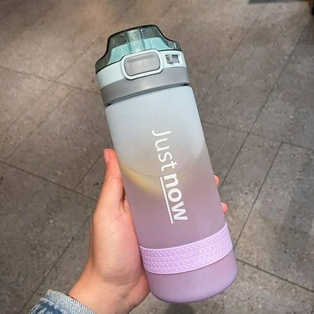 

Sports Bottle with Soft Sucker 600ml Cute Scale Water Bottle Flip Top Lid with Lock Gradient Color for Outdoor Travel Lake Blue 600ml