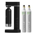 thumbnail image 1 of Máquina para hacer agua con gas FIZZIT de acero inoxidable negro con 2 cilindros de CO2 y una botella reutilizable de 1 litro, 1 of 8