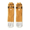 thumbnail image 3 of Fuzzy Cat Pattern Socks for Women, Cozy Winter Sleeping Socks with Non-Slip Grip, Soft Plush Slipper Socks for Indoor Use, Cute Animal Themed Socks for Girls and Women, Holiday Gift Socks - A, 3 of 10