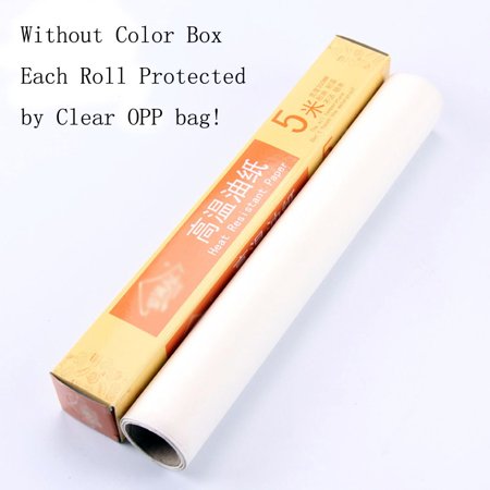1 Rool 11.8" Double - Sided Baking Tray Silicone Oil High Temperature Parchment Greaseproof Baking Paper Cookie Sheet Oil - Proof 5M