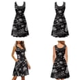 thumbnail image 4 of Jiueut Pineapple Hibiscus Boat Palm Tree Cloud Pattern Matching Couple Outfits Women's Sleeveless Dress, Men's Button Down Shirt, Matching Set Couple Clothes for Cruise Beach Holiday, Size L, 4 of 5