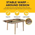 thumbnail image 4 of Texas Star Vintage Table Cloths for 5 Foot Rectangle Tables, Berry Sage Green Brown Wooden Patio Waterproof Elastic Fitted Tablecloths, Washable Rectangular Table Cover for Camping, 4 of 8