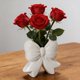 thumbnail image 3 of Jarrón de cerámica con lazo para flores, moderno jarrón con lazo para flores, para el hogar, la oficina, centro de mesa, jarrón decorativo con plantas florales., 3 of 8