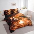 thumbnail image 3 of Homewish Cartoon Animal Dragon 7pcs Bedding Comforter Set,Western Fantasy Queen Bedding Sets,Orange Black Queen Sheet Sets For Boys Kids,Super Cozy Room Decor Reversible, 3 of 8
