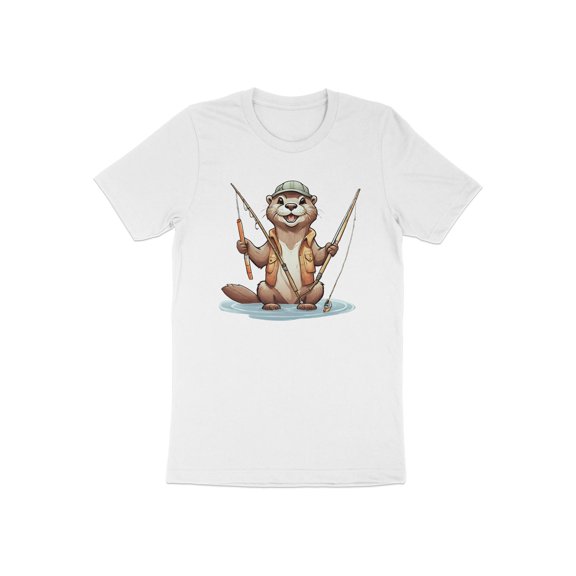 Funny Sea River Otter Fishing Fish Lover Gift for Fisherman T-Shirt Cute Otter Birthday Holiday Present Boys Girls Men Women Kids Tshirt