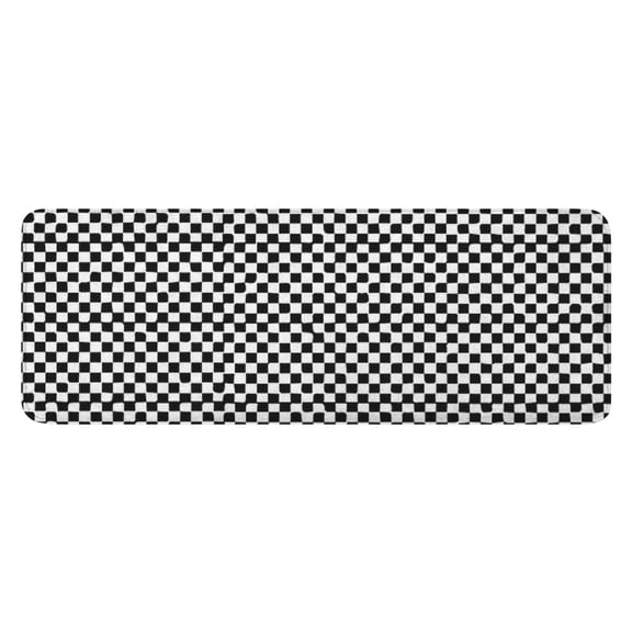 Black and White Small Checkered Pattern Kitchen Rug Mat,Kitchen Runner Rugs Non Skid Washable,Decorative Kitchen Floor Mats for Kitchen,Sink,Laundry,17"x47.2"