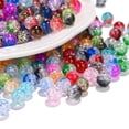 thumbnail image 4 of Cuentas de vidrio acrílico multicolor de 8/10 mm para hacer joyas, pulseras, cuentas redondas de vidrio craquelado con efecto Murano, accesorios de joyería, 4 of 5