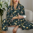 thumbnail image 6 of Fotbe Dinosaur In The Space Pattern Long Sleeve Pajama Set for Women,Sleepwear Set,2-piece Loungewear Set,Soft PJs Comfy Nightwear with Pockets -Medium, 6 of 7