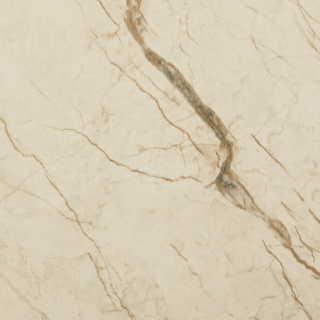 Dundee Deco Peel and Stick Vinyl Flooring, Cream Faux Marble Patina Vinyl Floor Tiles, 12" x 24" each, 2 sq.ft.